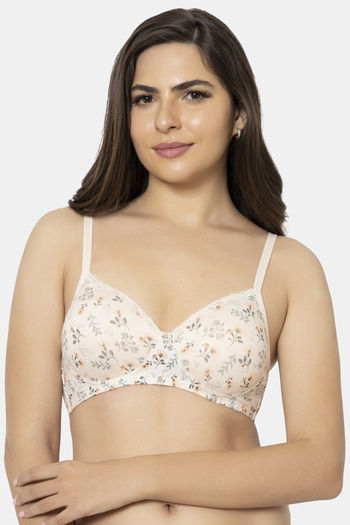 Buy Amante Padded Non Wired Full Coverage T-Shirt Bra - Cotton Bloom Print